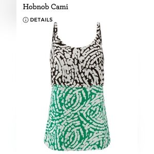 CAbi Black and Green Hobnob Cami